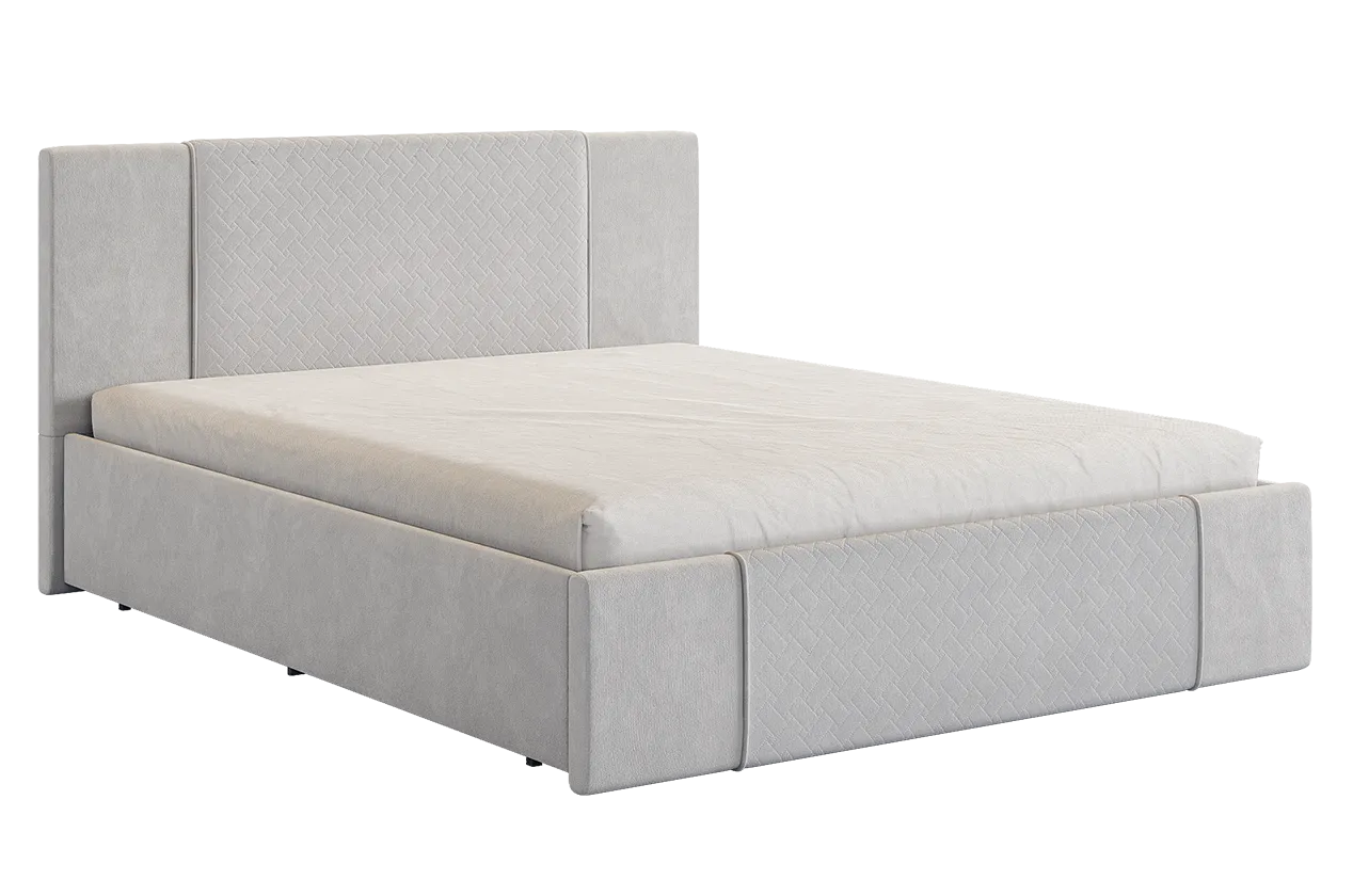 Кровать с основанием Хлоя 160х200 см галька (велюр) в Нягани - nyagan.mebel-tymen.ru | фото