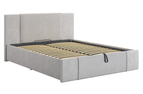 Кровать с подъемным механизмом Хлоя 160х200 см галька (велюр) в Нягани - nyagan.mebel-tymen.ru | фото