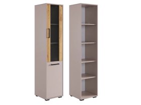 Стеллаж Лайт-2 кашемир/дуб крафт золотой в Нягани - nyagan.mebel-tymen.ru | фото