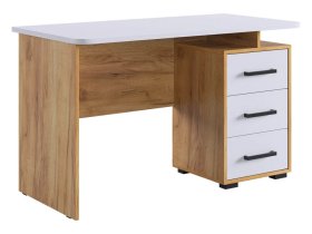 Стол компьютерный 1200 Лайт-2 дуб крафт золотой/белый в Нягани - nyagan.mebel-tymen.ru | фото