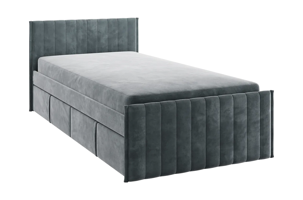 Кровать с ящиками Твикс 90х200 см графит (велюр) в Нягани - nyagan.mebel-tymen.ru | фото