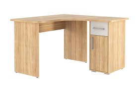 Стол компьютерный 1200 угловой Лайт-1 дуб сонома/белый в Нягани - nyagan.mebel-tymen.ru | фото