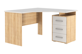 Стол компьютерный 1200 угловой Лайт-2 дуб сонома/белый в Нягани - nyagan.mebel-tymen.ru | фото