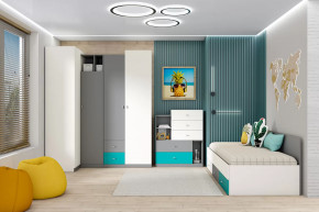 Детская Клео ОК-3, графит, миндаль, океан Диал в Нягани - nyagan.mebel-tymen.ru | фото