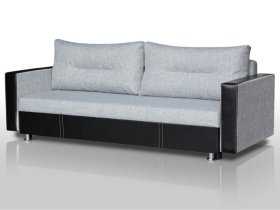 Диван Комфорт с прямыми подлокотниками грей/кожзам в Нягани - nyagan.mebel-tymen.ru | фото