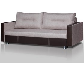 Диван Комфорт с прямыми подлокотниками кемел/кожзам в Нягани - nyagan.mebel-tymen.ru | фото