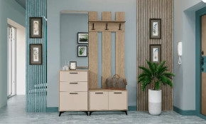 ЕВА Прихожая, ЛДСП Дуб экспрессив песочный / ЛДСП Сатин в Нягани - nyagan.mebel-tymen.ru | фото