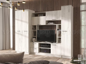 Гостиная Флора без зеркала Дуб Крафт Белый в Нягани - nyagan.mebel-tymen.ru | фото