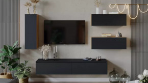 Гостиная «Глосс» №7 Яблоня Беллуно/Cтекло Графит матовый в Нягани - nyagan.mebel-tymen.ru | фото