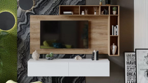 Гостиная «Порто» №1 Яблоня Беллуно, Белый софт в Нягани - nyagan.mebel-tymen.ru | фото