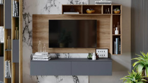 Гостиная «Порто» №1 Яблоня Беллуно, Графит софт в Нягани - nyagan.mebel-tymen.ru | фото