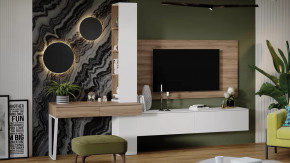 Гостиная «Порто» №8 Яблоня Беллуно, Белый софт в Нягани - nyagan.mebel-tymen.ru | фото