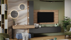 Гостиная «Порто» №8 Яблоня Беллуно, Графит софт в Нягани - nyagan.mebel-tymen.ru | фото