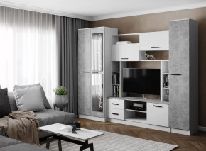 Гостиная СОЛО (ш2700*г500*в2100мм), ЛДСП Белый / ЛДСП Ателье светлое в Нягани - nyagan.mebel-tymen.ru | фото