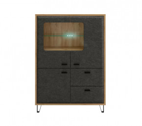 GRACE тумба KOM2W1D2S с подсветкой (Дуб наварра/Графит) в Нягани - nyagan.mebel-tymen.ru | фото