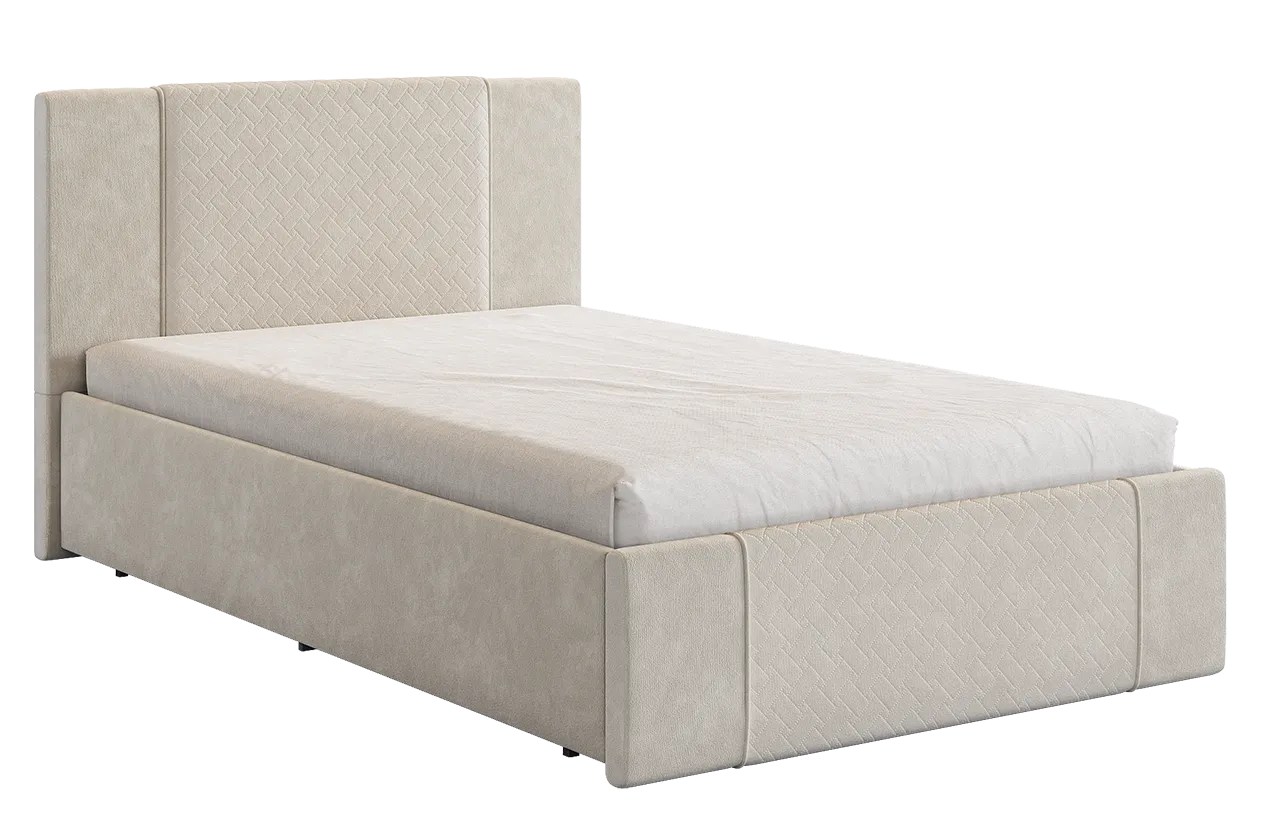 Кровать с основанием Хлоя 120х200 см крем (велюр) в Нягани - nyagan.mebel-tymen.ru | фото