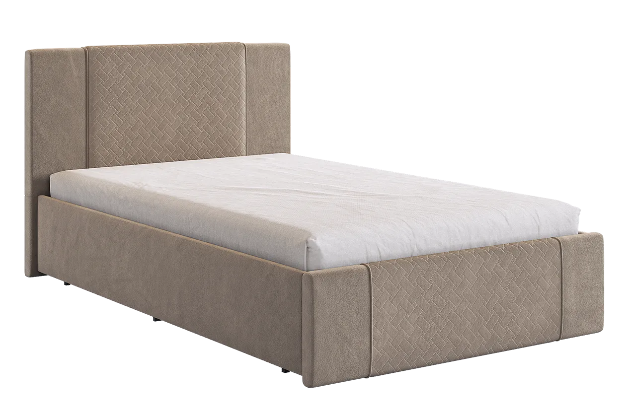 Кровать с основанием Хлоя 120х200 см латте (велюр) в Нягани - nyagan.mebel-tymen.ru | фото