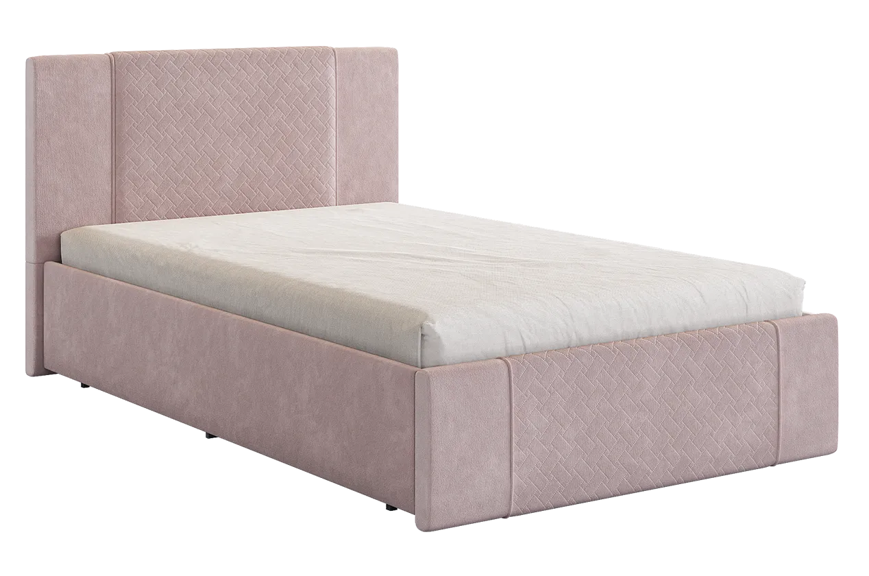 Кровать с основанием Хлоя 120х200 см нежно-розовый (велюр) в Нягани - nyagan.mebel-tymen.ru | фото