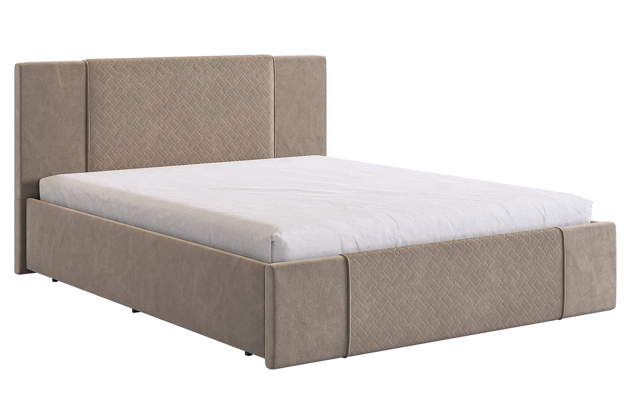 Кровать с основанием Хлоя 160х200 см латте (велюр) в Нягани - nyagan.mebel-tymen.ru | фото