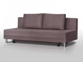 Диван Комфорт Лайт без подлокотников 2 подушки коричневый в Нягани - nyagan.mebel-tymen.ru | фото