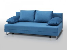 Диван Комфорт без подлокотников 4 подушки микровелюр голубой в Нягани - nyagan.mebel-tymen.ru | фото