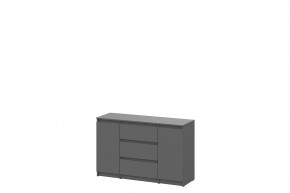 Комод 3 ящика двухстворчатый графит серый Денвер в Нягани - nyagan.mebel-tymen.ru | фото