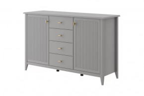 Комод 4 ящика + 2 двери Никеа Серый шифер/Лак Антрацит в Нягани - nyagan.mebel-tymen.ru | фото