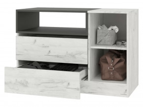 Комод Кент-1 Секция-5 Дуб Крафт Белый/Антрацит в Нягани - nyagan.mebel-tymen.ru | фото