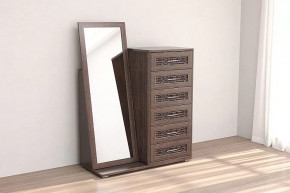 Комод Кэт-4 6 ящиков с зеркалом Венге Диал в Нягани - nyagan.mebel-tymen.ru | фото
