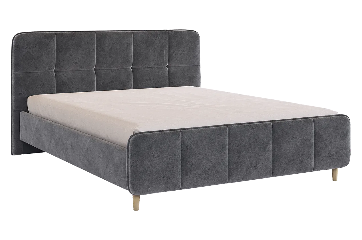 Кровать с основанием Грета 160х200 см грей алькантара (велюр) в Нягани - nyagan.mebel-tymen.ru | фото