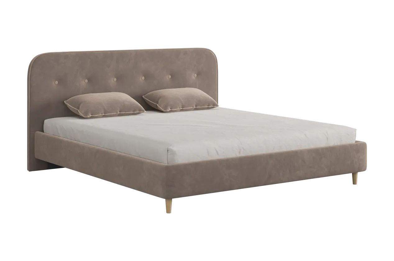 Кровать с основанием Лео 180х200 см латте (велюр)/капучино (велюр) в Нягани - nyagan.mebel-tymen.ru | фото