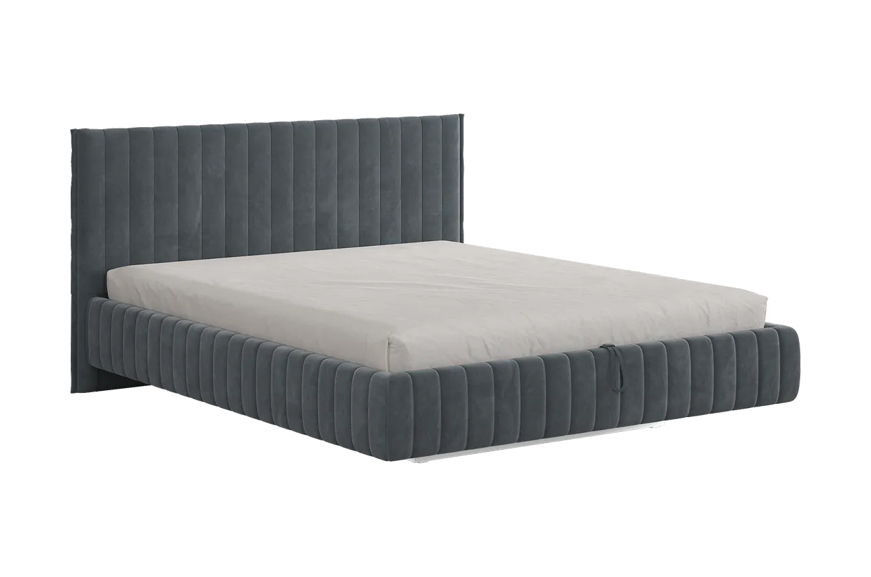 Кровать с подъемным механизмом Твикс 180х200 см графит (велюр) в Нягани - nyagan.mebel-tymen.ru | фото