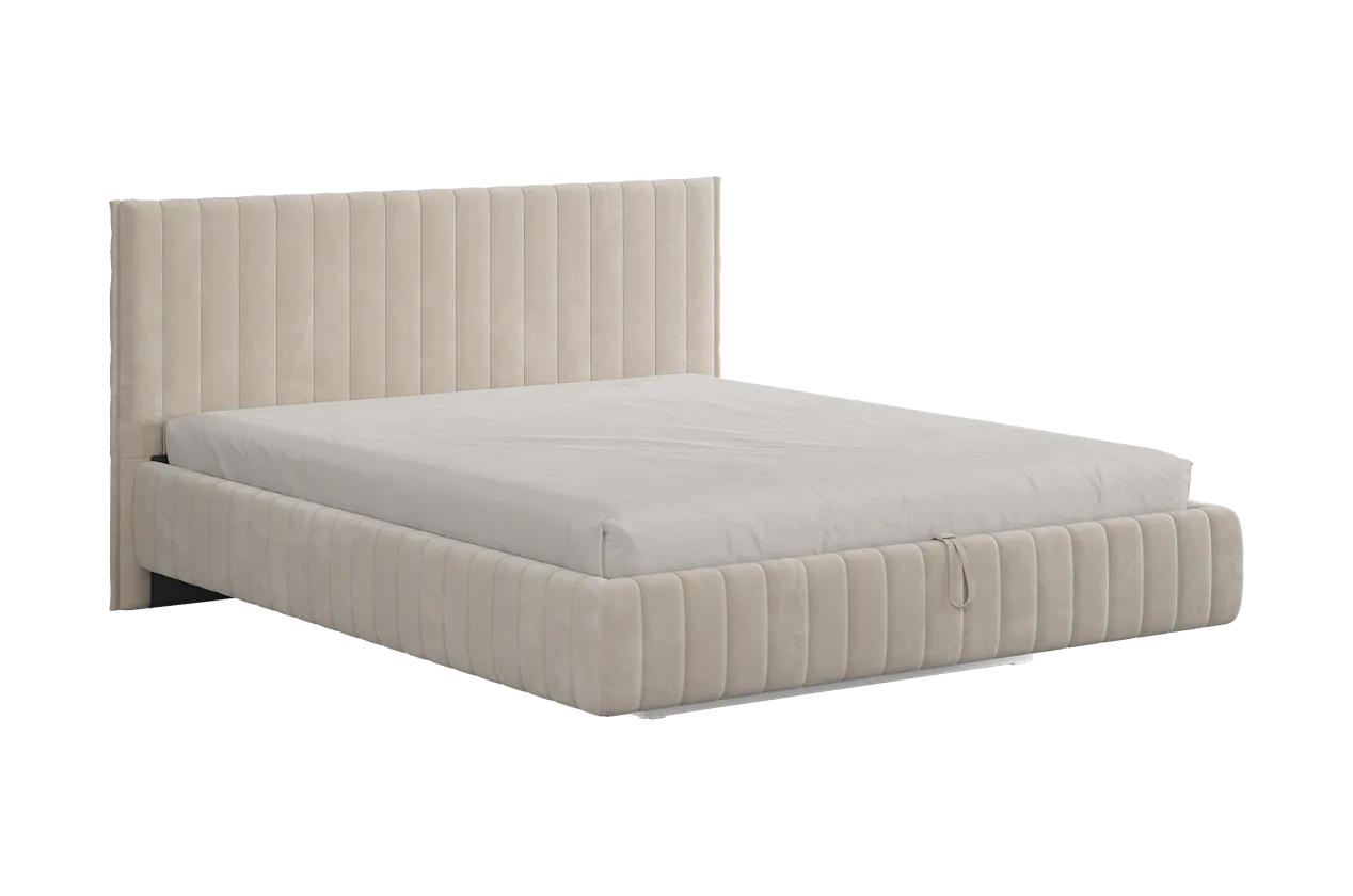 Кровать с подъемным механизмом Твикс 180х200 см крем (велюр) в Нягани - nyagan.mebel-tymen.ru | фото