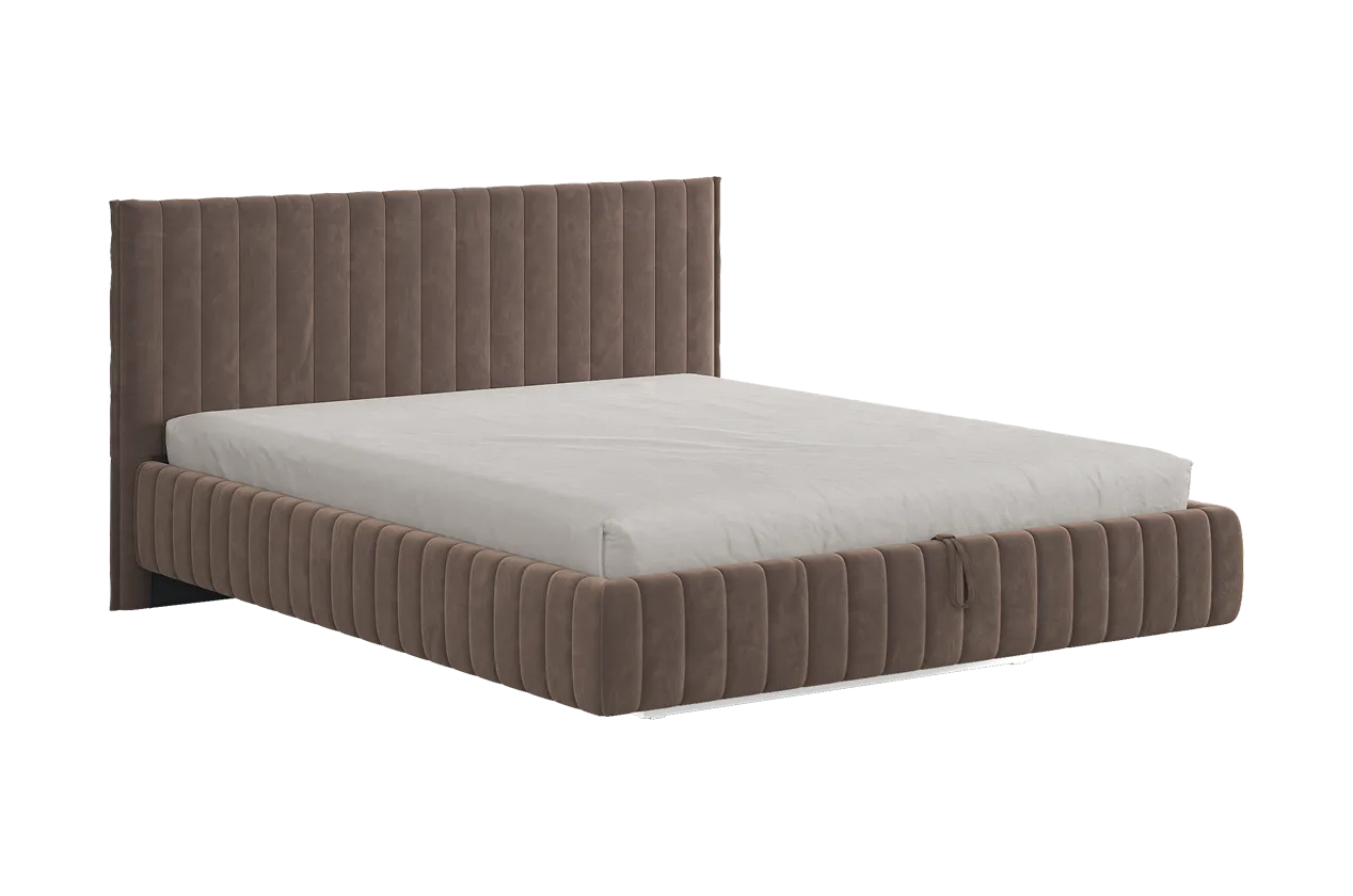 Кровать с подъемным механизмом Твикс 160х200 см латте (велюр) в Нягани - nyagan.mebel-tymen.ru | фото