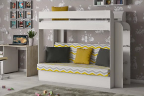 Кровать детская двухъярусная Карамель 75 Бодега светлая RIKKO YELLOW в Нягани - nyagan.mebel-tymen.ru | фото