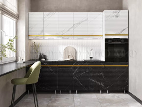 Кухня Милена 2,6м (Мрамор белый софт/Мрамор блэк софт (Антарес)) в Нягани - nyagan.mebel-tymen.ru | фото