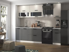 Кухня Монако 2,0м Компоновка №2 (Белый снег Софт/софт графит (Кастилло)) в Нягани - nyagan.mebel-tymen.ru | фото
