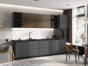 Кухня Престиж 3,0м Компоновка №1 (Графит/Графит софт/Прайм орех) в Нягани - nyagan.mebel-tymen.ru | фото