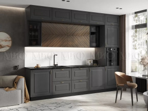 Кухня Престиж 3,0м Компоновка №2 (Графит/Графит софт/Прайм орех) в Нягани - nyagan.mebel-tymen.ru | фото