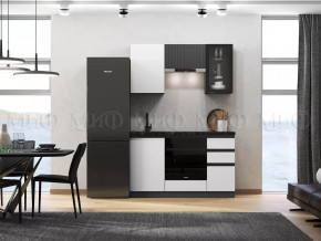 Кухня Техно-6 1,5м (Графит/Белый снег софт/Графит софт) в Нягани - nyagan.mebel-tymen.ru | фото