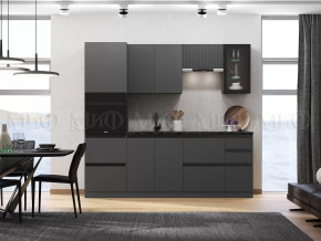 Кухня Техно-6 2,4м (Графит/Графит софт) в Нягани - nyagan.mebel-tymen.ru | фото