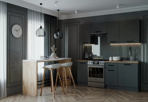 Кухонный гарнитур Антрацит-2000 столешница 38 мм в Нягани - nyagan.mebel-tymen.ru | фото