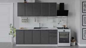 Кухонный гарнитур «Белладжио» длиной 200 см Белый, Софт графит в Нягани - nyagan.mebel-tymen.ru | фото