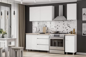 Кухонный гарнитур Денвер 1,6м Серия 2 SAFE Белый/Дуб Сонома в Нягани - nyagan.mebel-tymen.ru | фото