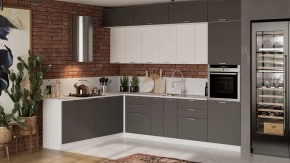 Кухонный гарнитур «Габриэлла» №15 Белый, Сноу, Титан в Нягани - nyagan.mebel-tymen.ru | фото