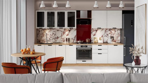 Кухонный гарнитур «Гренада» №2 Дуб Крафт золотой, Холст Белый в Нягани - nyagan.mebel-tymen.ru | фото