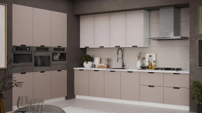 Кухонный гарнитур «Гренада» №23 Белый, Холст латте, Холст мокко в Нягани - nyagan.mebel-tymen.ru | фото