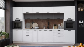 Кухонный гарнитур «Лорас» №3 Белый, Холст белый, Холст вулкан в Нягани - nyagan.mebel-tymen.ru | фото