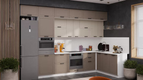 Кухонный гарнитур «Лорас» №4 Белый, Холст брюле, Холст латте в Нягани - nyagan.mebel-tymen.ru | фото