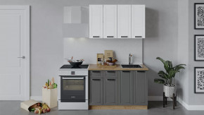 Кухонный гарнитур «Лорас» длиной 120 см Дуб крафт золотой/Холст белый/Холст вулкан в Нягани - nyagan.mebel-tymen.ru | фото